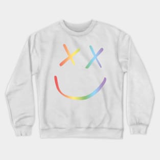 Rainbow Smiley Louis Tomlinson white background Crewneck Sweatshirt